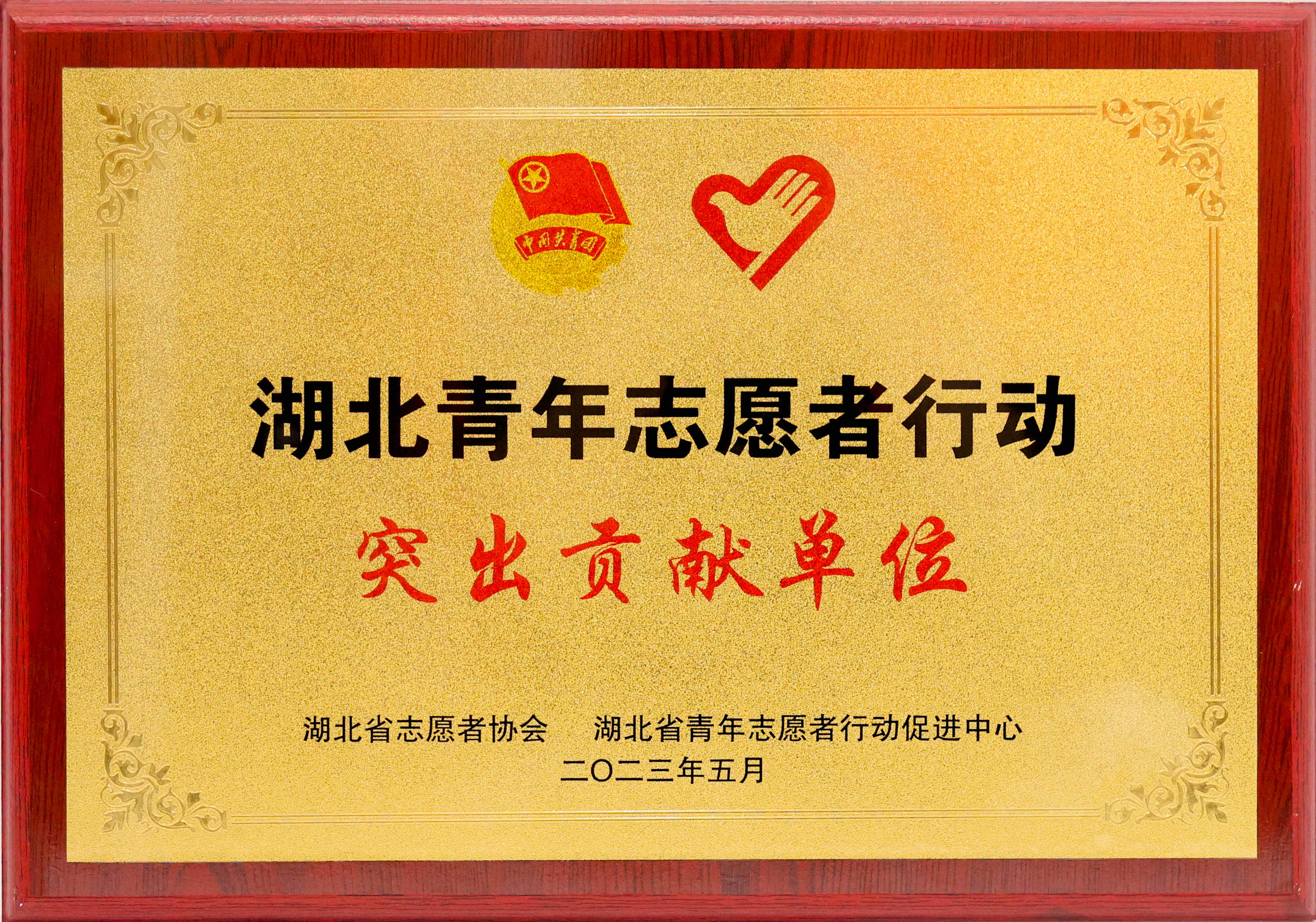 湖北青年志愿者行動突出貢獻(xiàn)單位